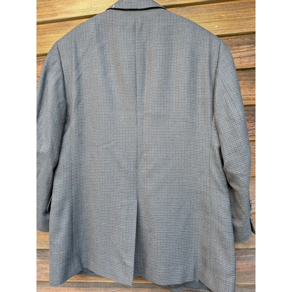 Jos A Bank Mens 42S Classic Houndstooth Plaid Check 100% Wool Blazer Sport Coat